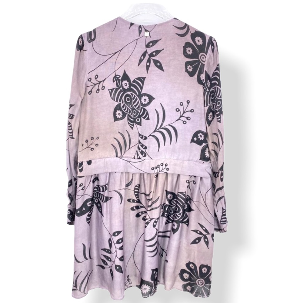 Manila Grace Silk Blend Button Front Mini Dress - Picture 3 of 12